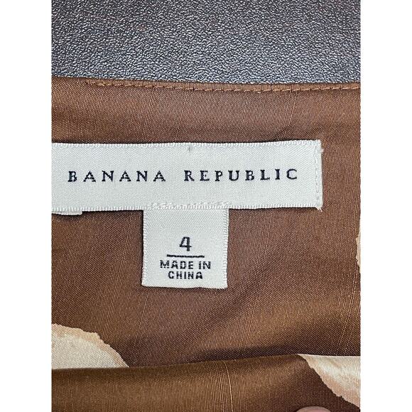 Banana Republic Women’s‎ 100% Silk Brown Polka Dot Straight Skirt Pencil Size 4 - Picture 3 of 9